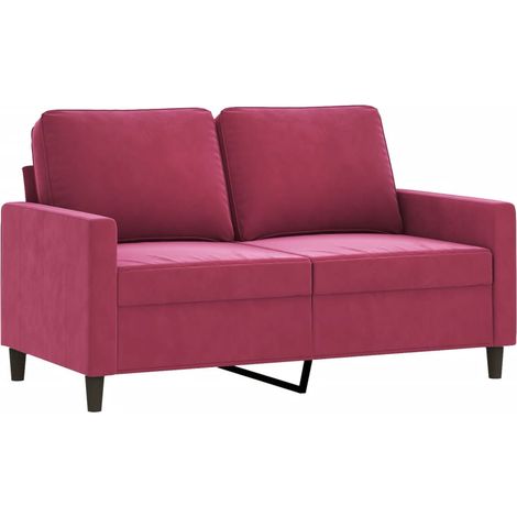 vidaXL Divano a 2 Posti Rosso Vino 120 cm in Velluto (1/5)