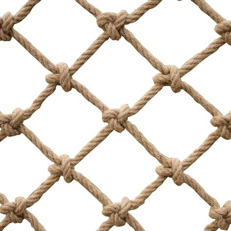 Hemp Rope Net Child Protection Net for Balcony Anti-Fall Safety Net for Children Retro Bar Ceiling Net 6 mm Thick Mesh 10 cm Size 1 x 4 m x 3 x 13 ft) (1/5)