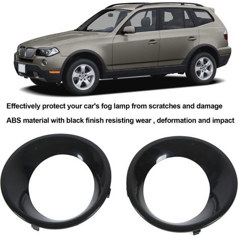 Couvercle antibrouillard avant pour BMW X3 E83 2007-2010 – Matériau ABS noir résistant aux chocs – Remplacement OEM 51113423789