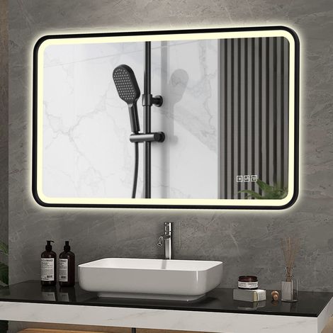 Espejo LED de baño 70x90 cm con antivaho y regulador de intensidad OKMYHOME (1/5)
