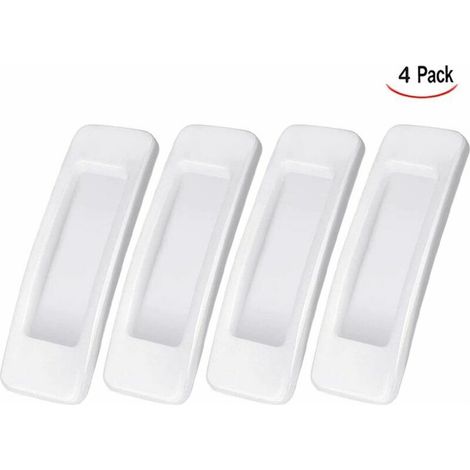 4 Pcs Poignée Tirage Autocollante, Poignée Auto Adhésive Coulissante Poignée Adhésive Porte, Poignée de porte et de fenêtre auxiliaire rectangulaire collante, pour Portes Et Fenêtres, Blanc (1/5)