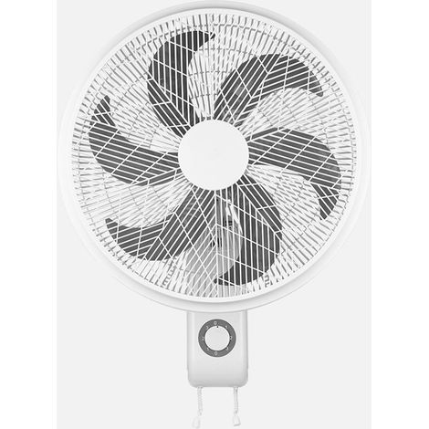 Ventilateur mural Amici 75 W blanc, 3 vitesses, 6 positions d'oscillation et de rotation. 65 x 52 x 30 cm