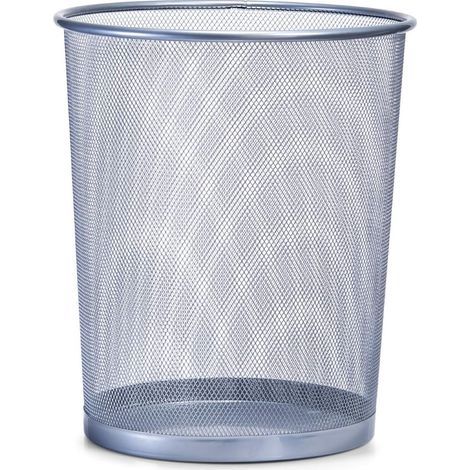 18101 Silberner Metall-Abfalleimer 29,5 x 29,5 x 35 cm (1/5)