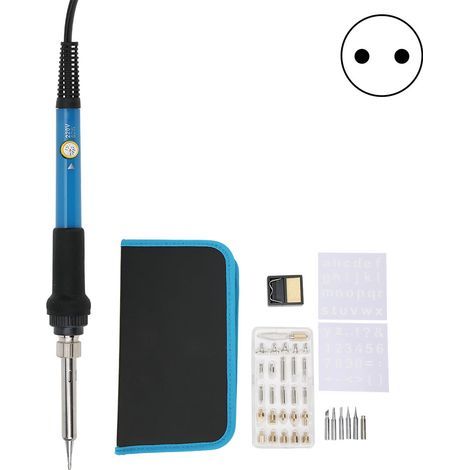 Electric soldering iron set, wood carving pen, engraving, carving tool, pyrography tool, 60W EU plug, AC220V (1/5)