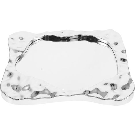 Miroir de coiffeuse de bureau et compact, cadre argenté, petit miroir de maquillage personnel pour les voyages et le bureau