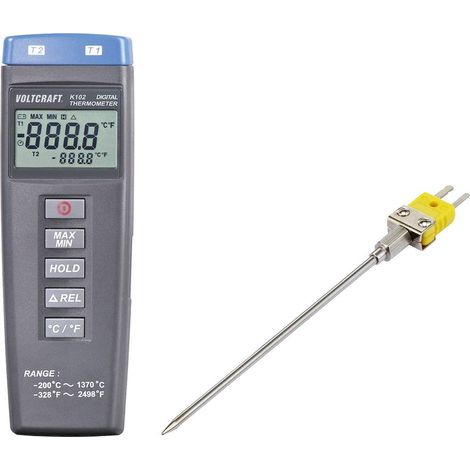 VOLTCRAFT K102 + TP 203 Termometro -200 - +1370 °C Sensore tipo K (1/5)