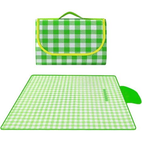 Ecleanfy - Couverture pique-nique 200x200cm imperméable. Pliable et lavable, pour camping/rando/voyage. Vert. (1/5)