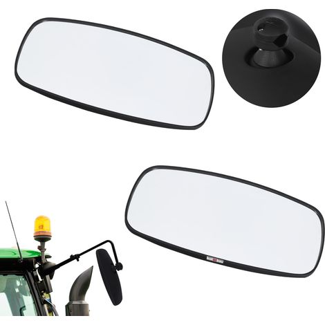 KOTARBAU® Kotarbau® Miroir Retroviseur Exterieur - Retroviseur Tracteur 32x17 cm Lot de 2 - Retroviseur Tracteur Agricole - Rétroviseur Convexe de Tracteur avec Support Pour Bras Ø 15-24 mm - Pvc - No