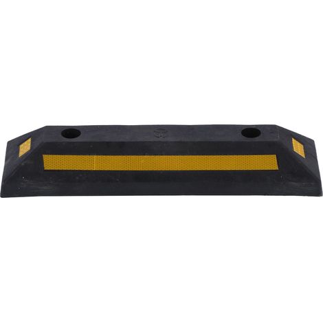 Bordure de stationnement en caoutchouc, butée de roue avec bandes réfléchissantes jaunes, pour garage et parking.