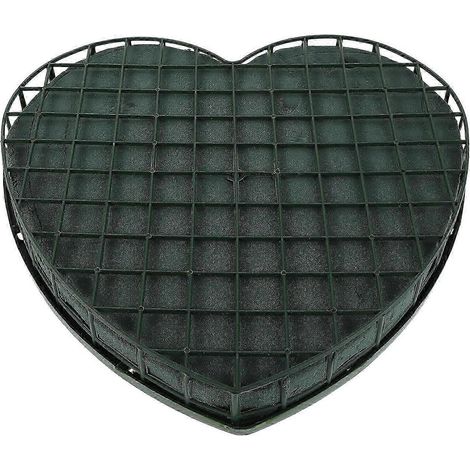 Socle floral en mousse en forme de cœur avec ventouse pour décoration de voiture de mariage, support pour fleurs fraîches, 30 x 30 x 4,5 cm (1/5)