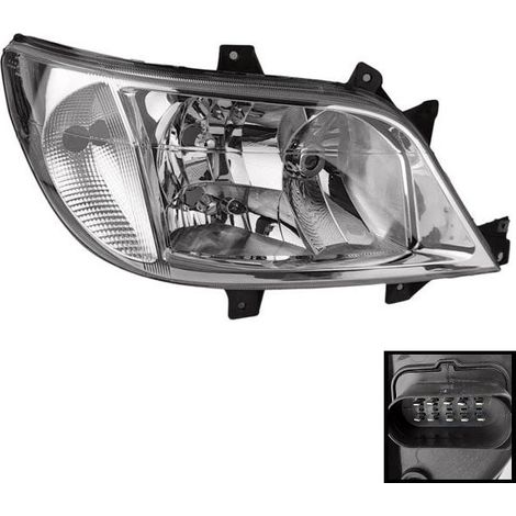Faro derecho minibus Mercedes Sprinter, carrocería, muelle, furgón, ajuste eléctrico 2001-2007 (1/2)