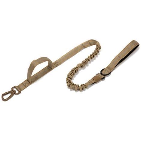Pair Amortisseur de traction pour chiens moyens/grands, double poignée, couleur terre (1/5)