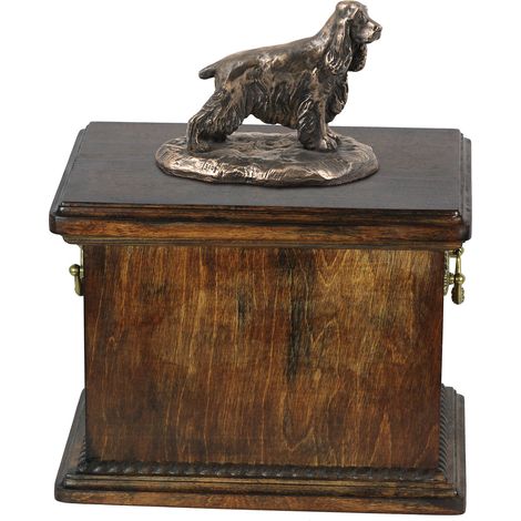 Urna per ceneri di cane Cocker Spaniel inglese, urna con statuetta, elegante urna in stile classico di Art-Dog (1/5)