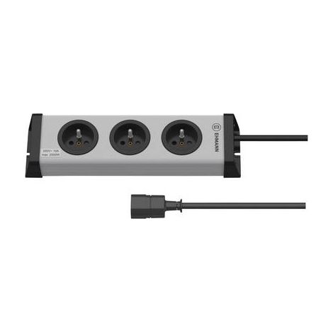 Ehmann Multipresa universale 3 prese girevoli grigio nero
