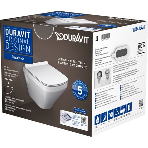Duravit DuraStyle Compact Wand-WC Duravit Rimless Set, 45710900A1