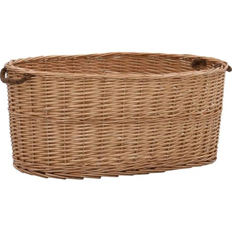 Firewood Basket with Carrying Handles 78x54x34 cm Natural Willow vidaXL