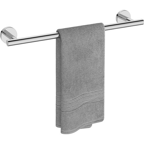 Barre porte-serviettes, porte-serviettes en acier inoxydable, convient pour la salle de bain ou la cuisine (50 cm, argent brillant) (1/5)