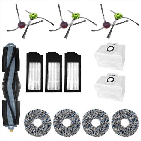 Pour aspirateur robot Ecovacs Deebot X1 Omni Turbo : brosse principale, filtre HEPA, lingette de nettoyage et sac à poussière. (1/5)