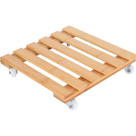 Estantería móvil bambú con ruedas – Para macetas – Ideal para terrazas y jardines – Fácil desplazamiento – Organización vertical