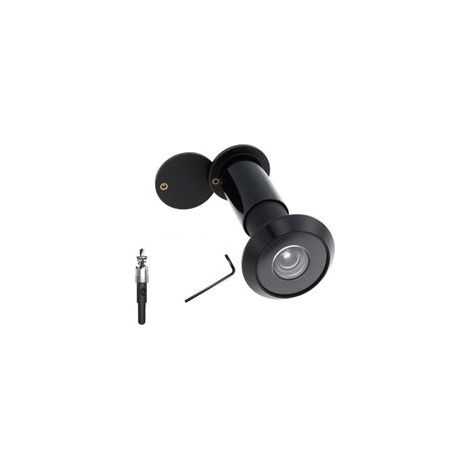 35 à 60 mmJudas de Porte en Laiton, Laiton Judas à 200 Degrés oeilleton de porte avec foret de 16 mm pour Portes de (Noir)