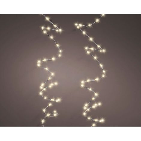Guirlande Micro Led Extra Dense Clignotant Lumière Chaude 14m 567l Câble Argent