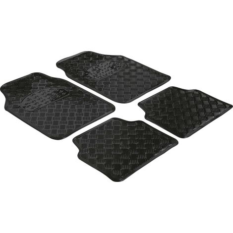 Tapis de voiture en caoutchouc Plaque de contrôle métallique look noir maxi (1/5)