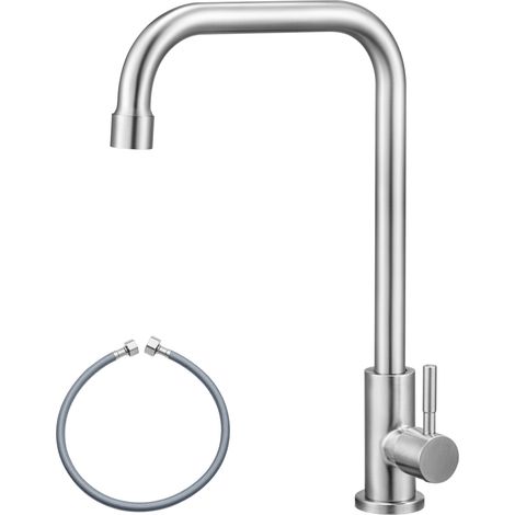 Anycee Max Grifo de cocina de una sola manija, giratorio 360°, para fregadero, mezclador monomando, cepillado (1/5)