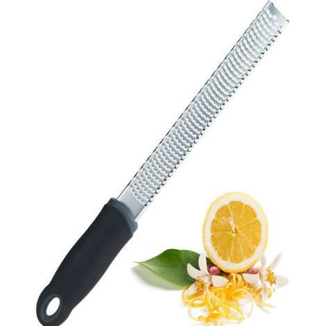 Feine Küchenreibe aus Edelstahl (schwarz)