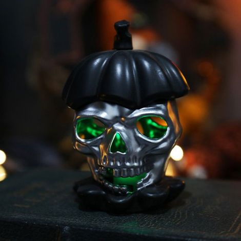 Bougie Électronique Crâne - Lumière LED Fantôme - Décoration Halloween Intérieure Extérieure - 1 Pièce