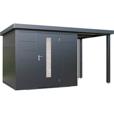 Finnhaus Wolff Metall-Gerätehaus "Thorin 3824", anthrazit, 376 x 240 cm (1/5)