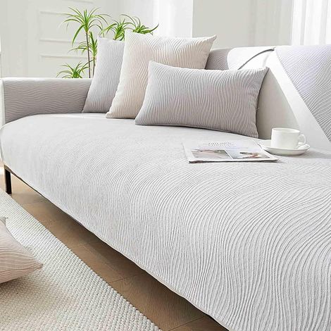 Weicher Sitzbezug für Sofa und Chaiselongue, grau, 70 x 210 cm, multifunktional und komfortabel