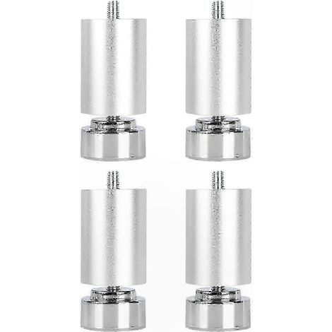 Pieds métalliques robustes et réglables à filetage M10, compatibles avec les meubles, lits, tables et armoires (lot de 4), 66-69 cm, argentés, 12 cm (1/5)