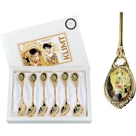 Carmani, vergoldete Teelöffel - Klimt/Kuss (6-teiliges Set) (1/4)