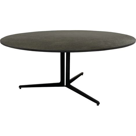 Table basse D.89 cm céramique gris anthracite et métal noir - TAMATOA (1/5)