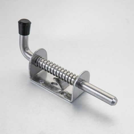 À Goupille de locking de ressort, 304 en 128 mm Acier inoxydable Barrel Bolt, épaissie 2 mm de porte Porte Porte Serrure hangar Hayon Cour Garage Remorque (1/5)