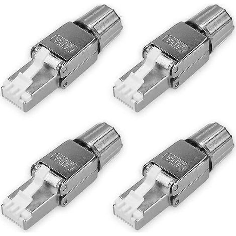 Kit de connecteurs réseau RJ45 (4 x Cat 6A) Câble Ethernet Cat 6A blindé Fiche anti-traction (1/5)