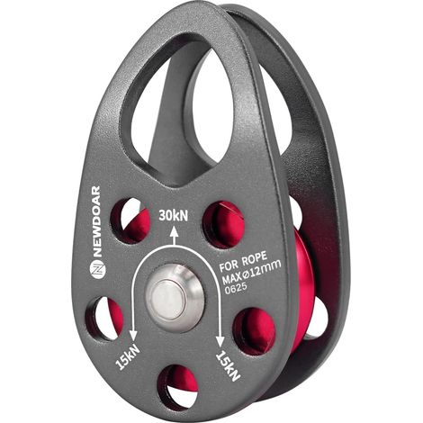 Micro-poulie Mobile 30KN/6746 LB Poulie Simple Mobile Forme de Joue pour Corde de 12 mm de diamètre Maximum pour l'escalade, Le Sauvetage et la manutention
