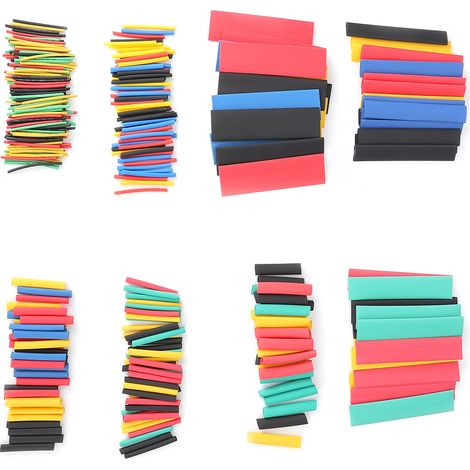 Gaine thermorétractable multicolore en PE pour câbles et fils électriques (328 pièces)