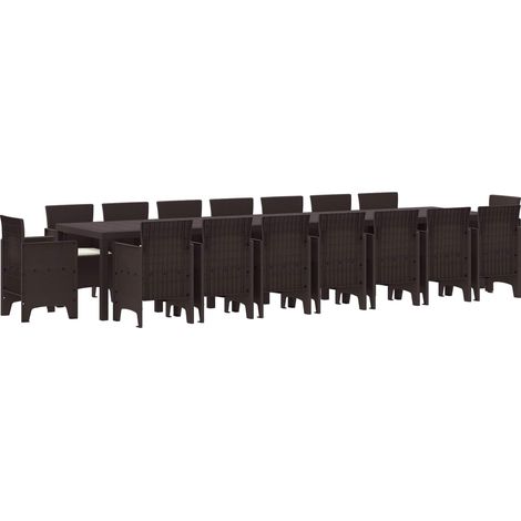 Ensemble de salle à manger de jardin avec coussins 17 pcs-Salon de jardin 680872 (1/5)