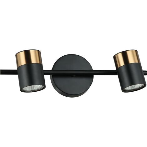 Lampada da parete elice 2 GU10 nera italux WL-58892-2-BK-BRO (1/2)