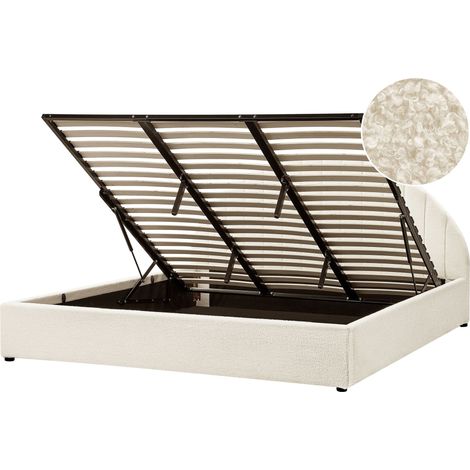Ottoman Bed Boucle CHADENET 180 x 200 cm (EU Super King) Off-White (1/5)