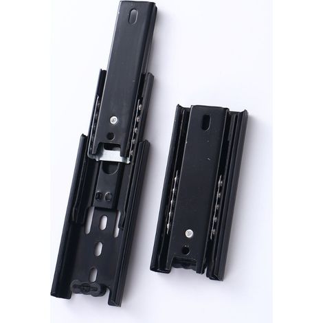 (1 Paar, 2 Stück Coulisse Tiroir, 100 mm Glissières pour Tiroirs, 3Plis Glissière Téléscopique, Glissières de Tiroir à Extension Complete, Montage Lateral (1/5)