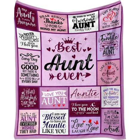Aunt Gifts Blanket 60"x80", Best Aunt Ever Throw, Birthday/Christmas/Mother's Day Gifts from Niece or Nephew (1/5)