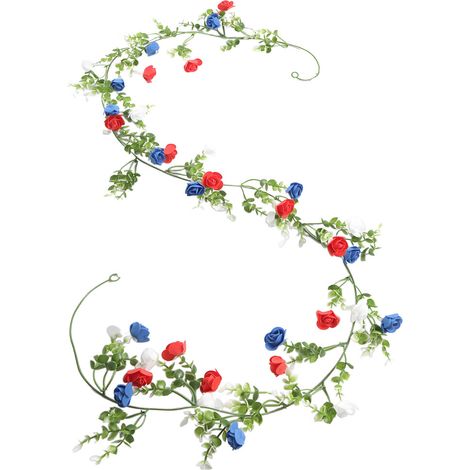 Ghirlande flessibili di fiori artificiali, corona patriottica-B
