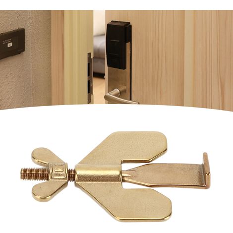 Bloqueur de porte de voyage, bloqueur de porte portable robuste et résistant, dispositif anti-effraction pour hôtels et maisons, dispositif de verrouillage de porte de sécurité, doré. (1/5)
