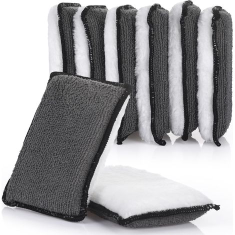 Lot de 8 éponges à récurer pour intérieur de voiture, tampons applicateurs de cire en fibre pour sièges et canapés en cuir (1/5)