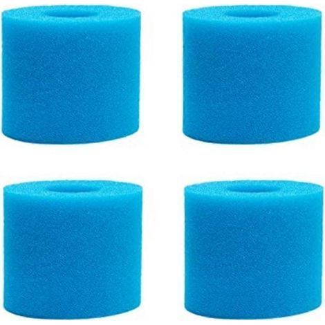 Lot de 4 filtres de piscine type H, mousse de remplacement pour filtres