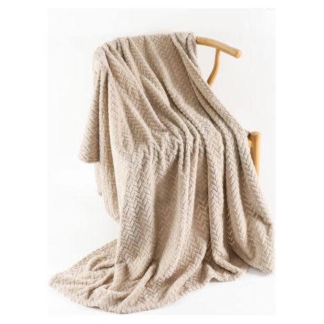 Sollbry Couverture polaire blanc cassé pour canapé et lit, 50 x 70 pouces, couvertures en flanelle jacquard décoratives 3D douces et confortables, couvertures légères et chaudes en peluche pour toutes (1/3)