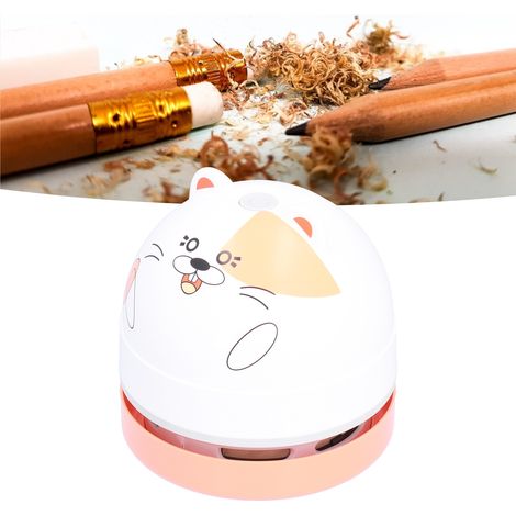 Mini aspiradora de mesa USB para arena de gatos infantiles con diseño de hámster, ABS, 208 g, 2 W, 1200 mAh, 1 cepillo y 1 ventosa. (1/5)