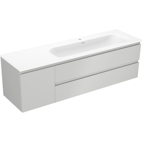 Mexen Orio meuble de salle de bain 160 cm avec lavabo Vela droit, 2S, 1D, gris mat/blanc mat - 91A13-16047-3-BBFFF62-W23P01 (1/5)